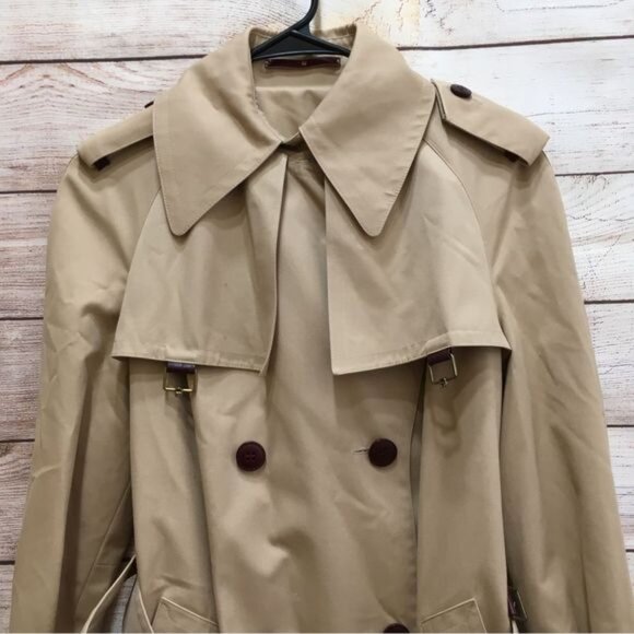 VINTAGE ÉTIENNE AIGNER EQUESTRIAN MAXI TRENCH COAT IN TAN - Picture 8 of 16